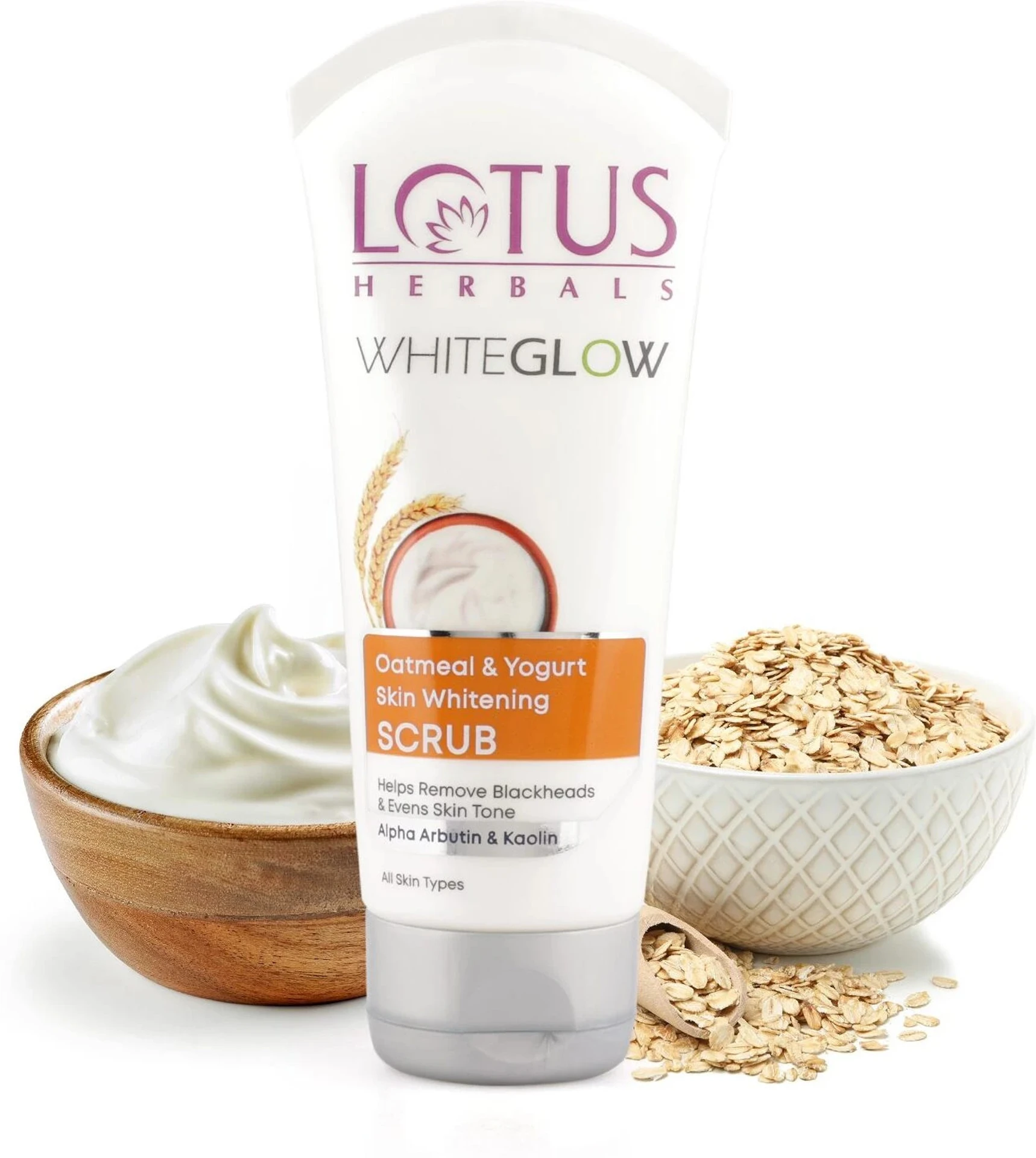 LOTUS HERBALS Herbals White Glow Oatmeal & Yogurt Skin Whitening  Scrub (50 g)
